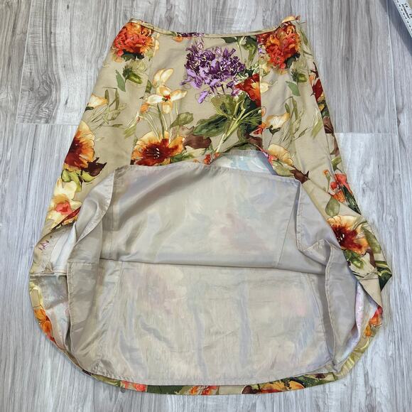 Talbots Women’s 10 Floral Midi Skirt Silk Wool Blend A-Line Lined Zip - Picture 9 of 9